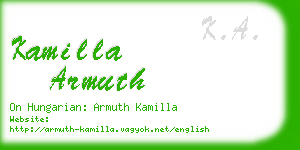 kamilla armuth business card
